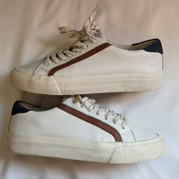 Madewell  Sidewalk Low-Top Sneakers in Leather Size 5 - Picture 5 of 10